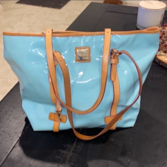 Dooney & Bourke Bags Dooney Bourke Blue And Brown Tote Bag Great